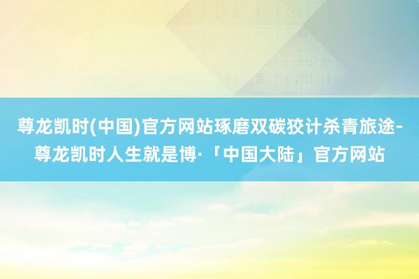 尊龙凯时(中国)官方网站琢磨双碳狡计杀青旅途-尊龙凯时人生就是博·「中国大陆」官方网站