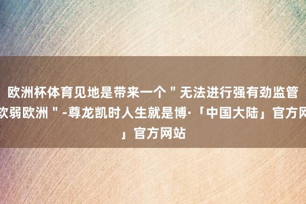 欧洲杯体育见地是带来一个＂无法进行强有劲监管的软弱欧洲＂-尊龙凯时人生就是博·「中国大陆」官方网站